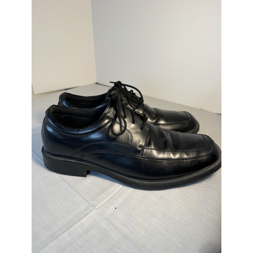 Hunters Bay Men's Black Faux Leather Dress Shoes Size 11